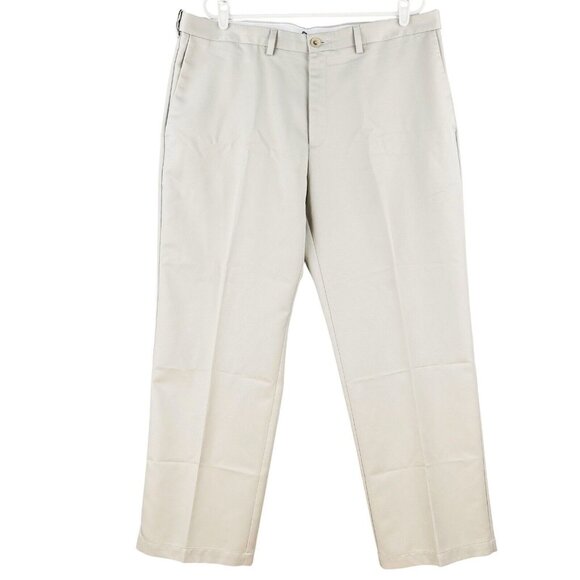 Haggar Men's Dress Pants Size 40x29 Straight Leg Mid Rise Sand Color Classic - Picture 1 of 11